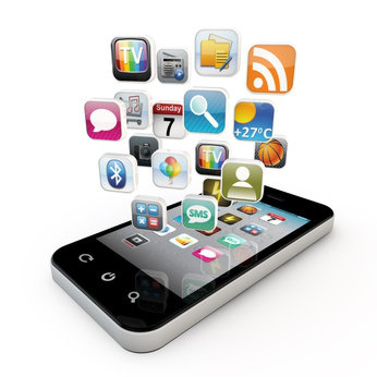 Smartphone avec applications. smartphone applications ecocitoyens