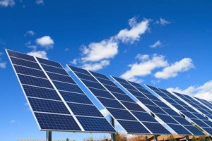 Panneaux solaires arrosés