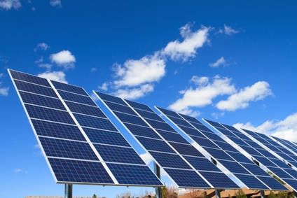 Panneaux solaires arrosés